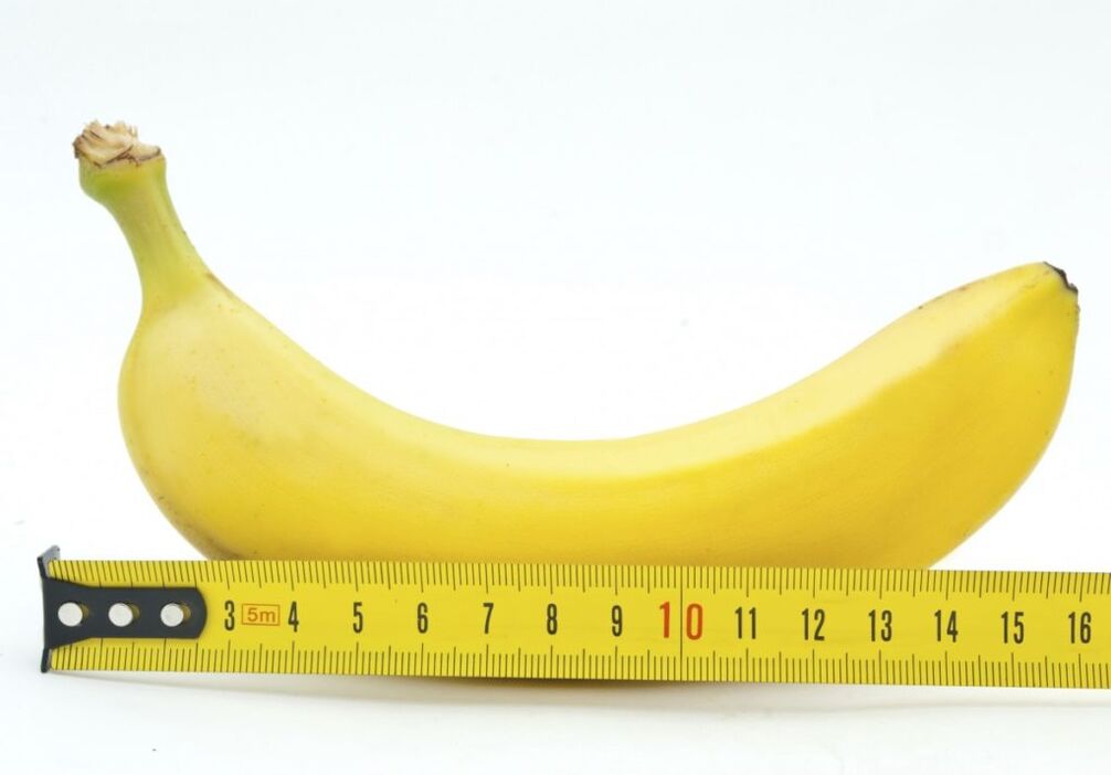 A medición do plátano simboliza a medición do pene despois da cirurxía de ampliación
